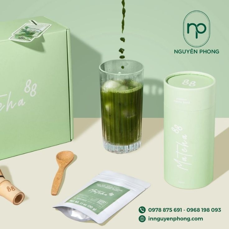 Trọn bộ bao bì bột trà xanh